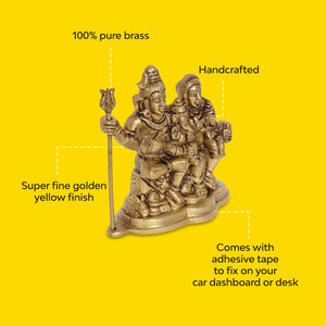 Shiva Parvati Brass Idol |  Pure Brass | Antique Finish