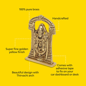 Durable Tirupati Balaji Brass Idol  100% Pure Brass  Antique Finish