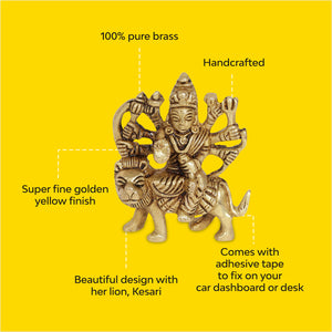 Durable Mahagauri Durga Brass Idol  100% Pure Brass  Antique Finish 