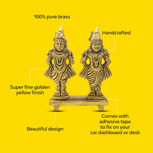 Vitthal Rukmini Idol | 100% Pure Brass | Antique Finish