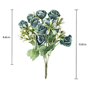 Rose and Fern Artificial Flowers