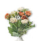 Peach white rose and fern artificial flowers