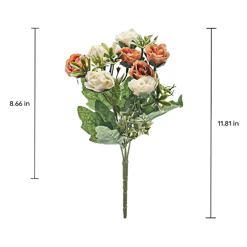 Rose and Fern Artificial Flowers