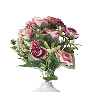 Rose and Fern Artificial Flowers