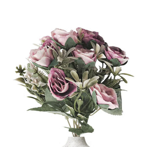 Rose and Fern Artificial Flowers