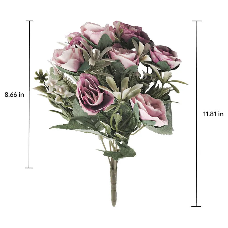 Rose and Fern Artificial Flowers