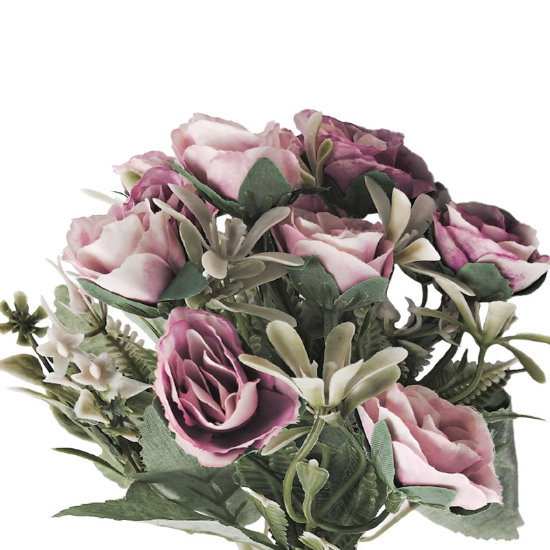 Rose and Fern Artificial Flowers
