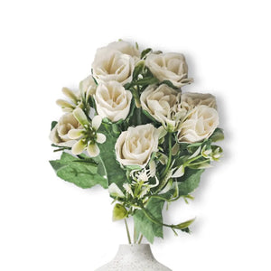 Rose and Fern Artificial Flowers