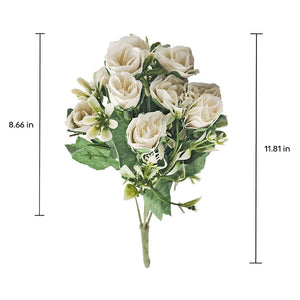 Rose and Fern Artificial Flowers