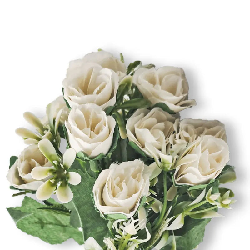 Rose and Fern Artificial Flowers