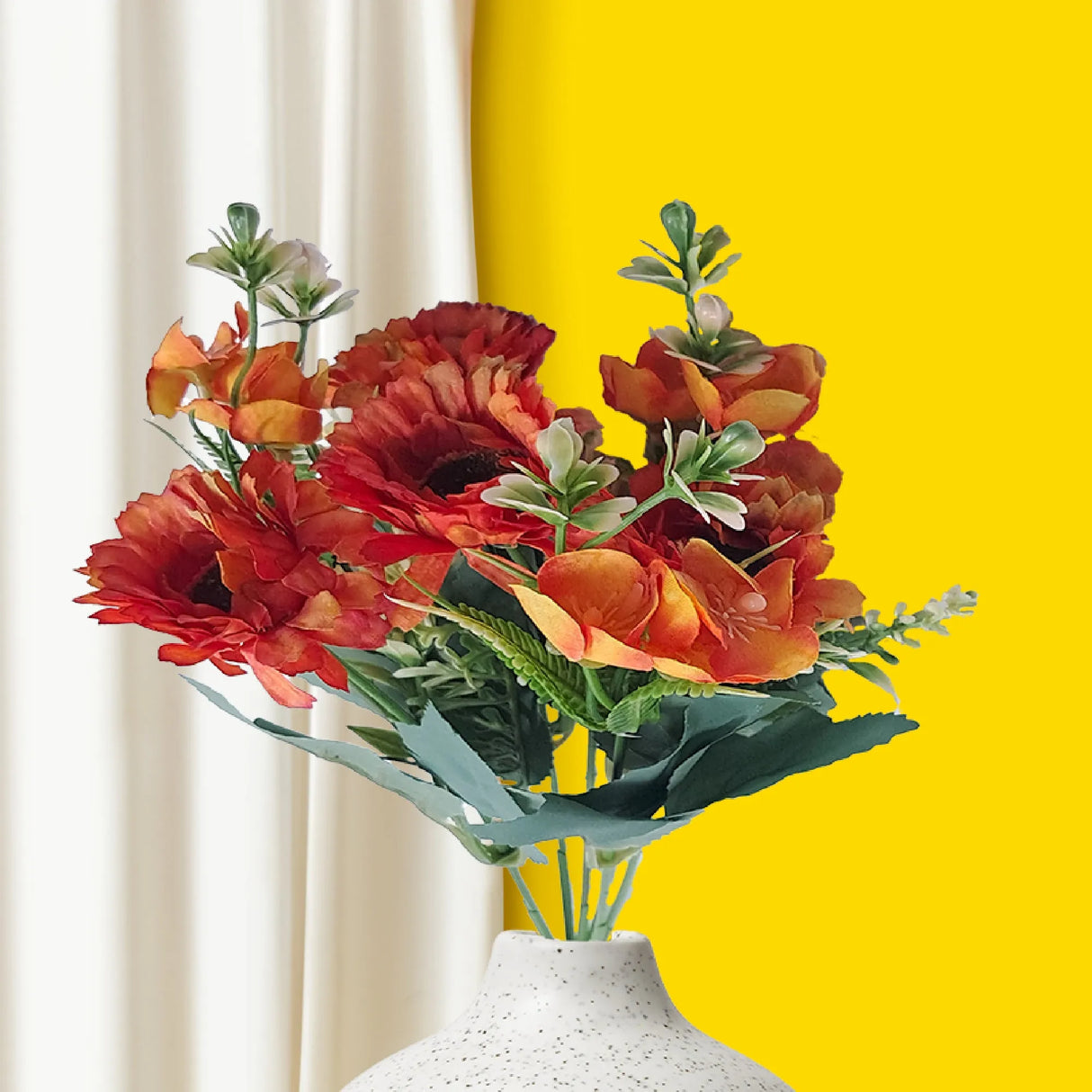 Gerberas and Fern Artificial Flowers