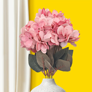 Pink  hydrangea artificial bloom bunch for indoor 