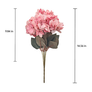 Pink  hydrangea artificial bloom bunch with detailing 