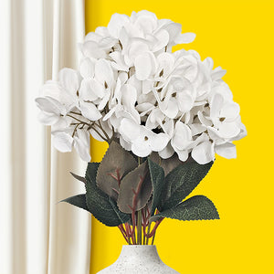 Easy to clean White hydrangea artificial bloom bunch 