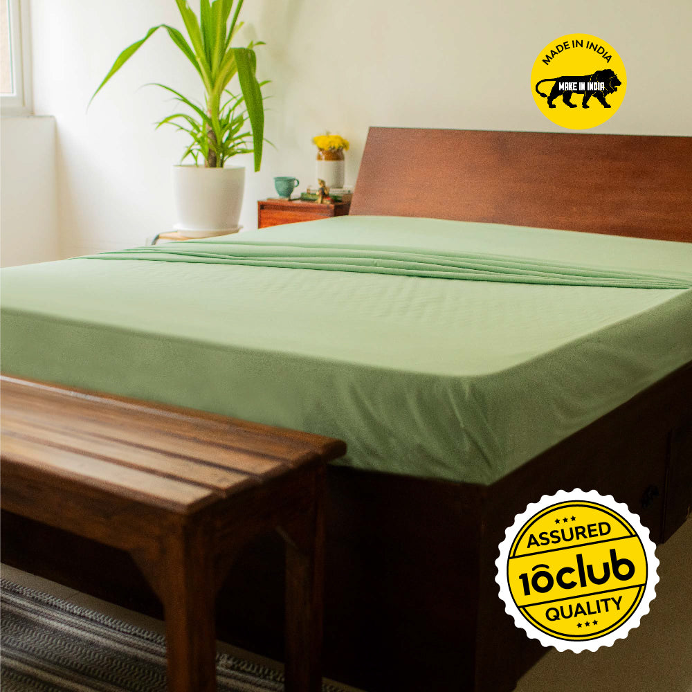 Solid Colour 100% Cotton, 270 TC King Bedsheet