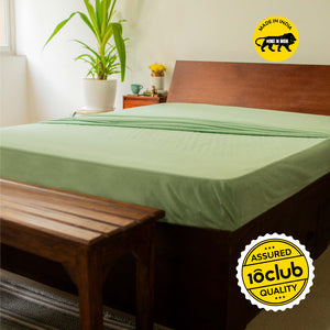 Solid Colour 100% Cotton, 270 TC King Bedsheet