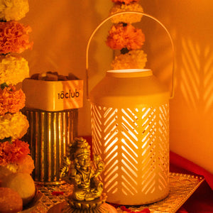 Jaali Leaf Metal Lantern