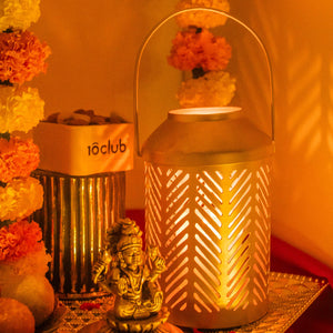 Jaali leaf metal Diwali lantern