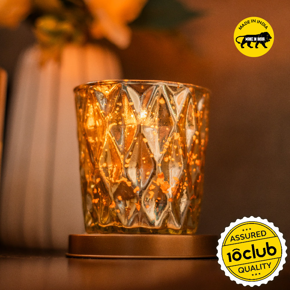 Gilded Diamond Glass Candle