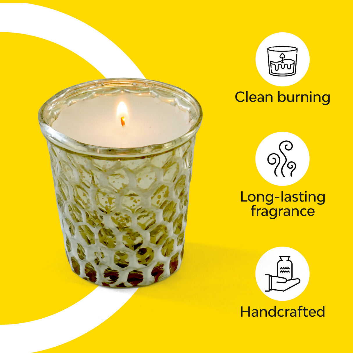 Gilded Honeycomb Glass Candle