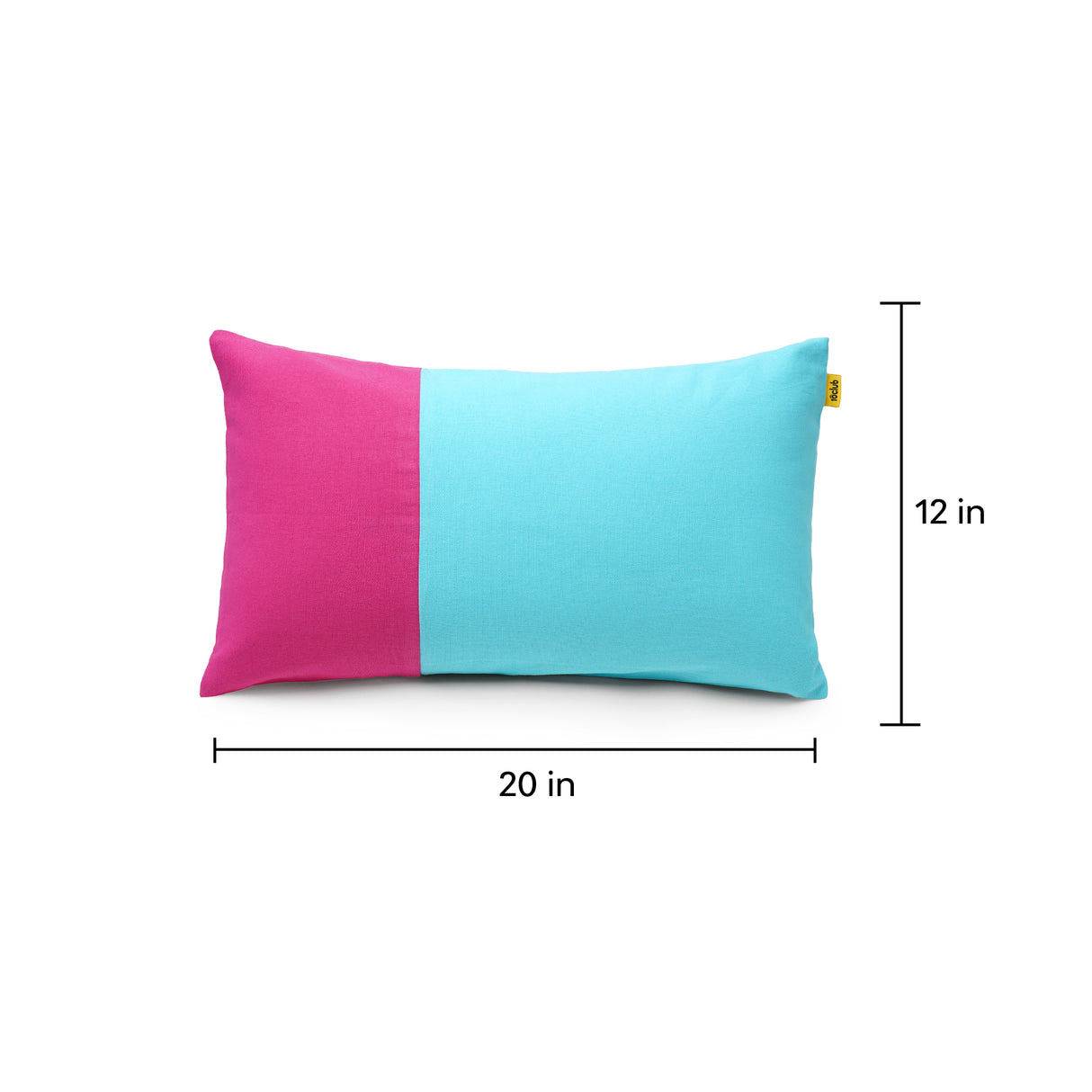 Pure cotton pink marine two tone lumbar cushion cover single 