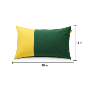 Removable yellow green two tone lumbar cushion cover 