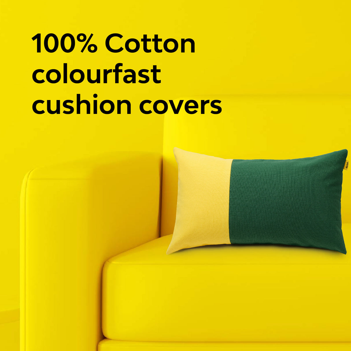 Stylish yellow green two tone lumbar cushion cover single 