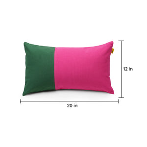 True to size green pink two tone lumbar cushion cover