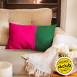 Green pink two tone lumbar cushion cover single 