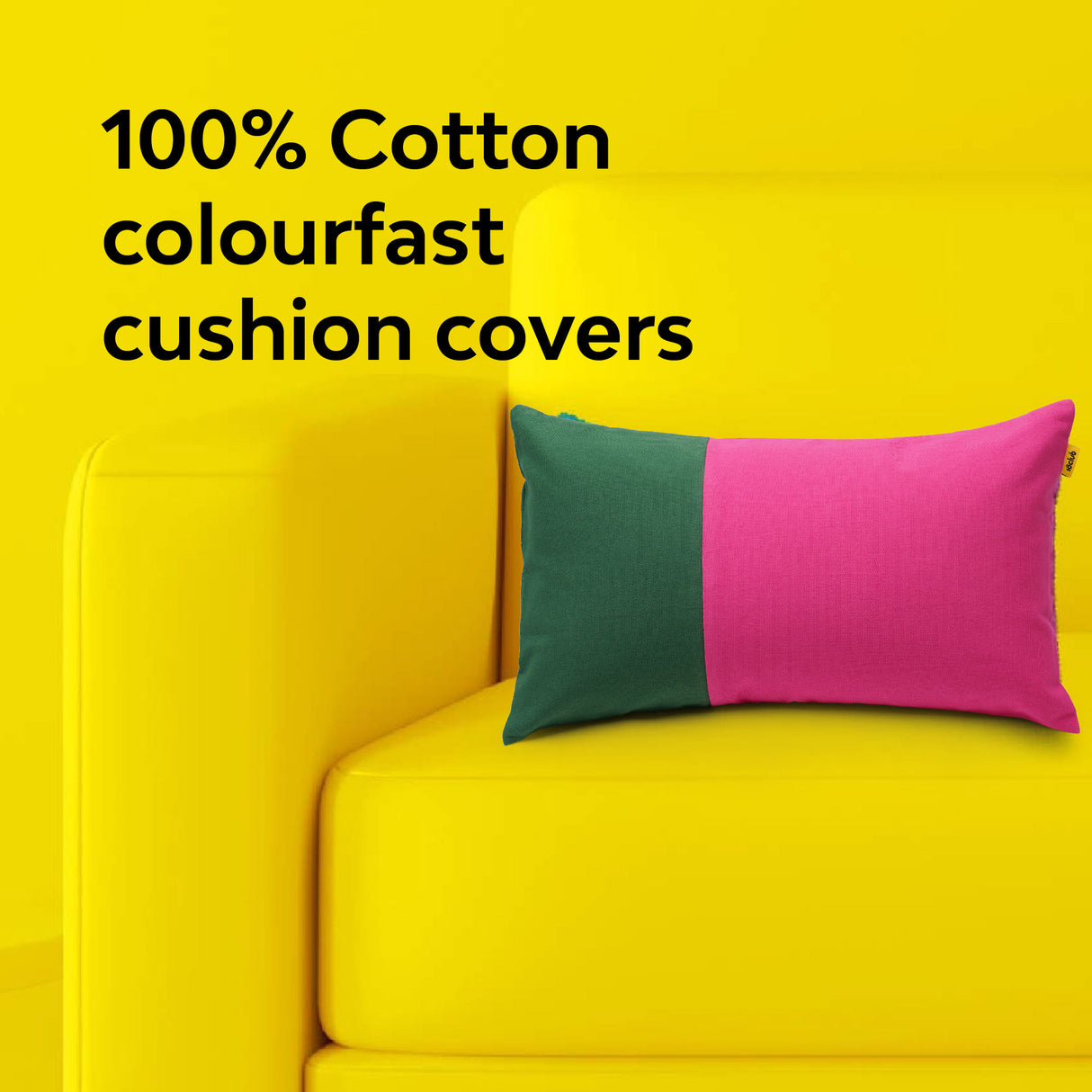 Cozy green pink two tone lumbar cushion cover 