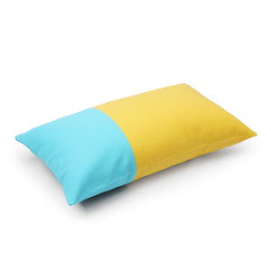 Dual colour marine yellow two tone lumbar cushion cover single 
