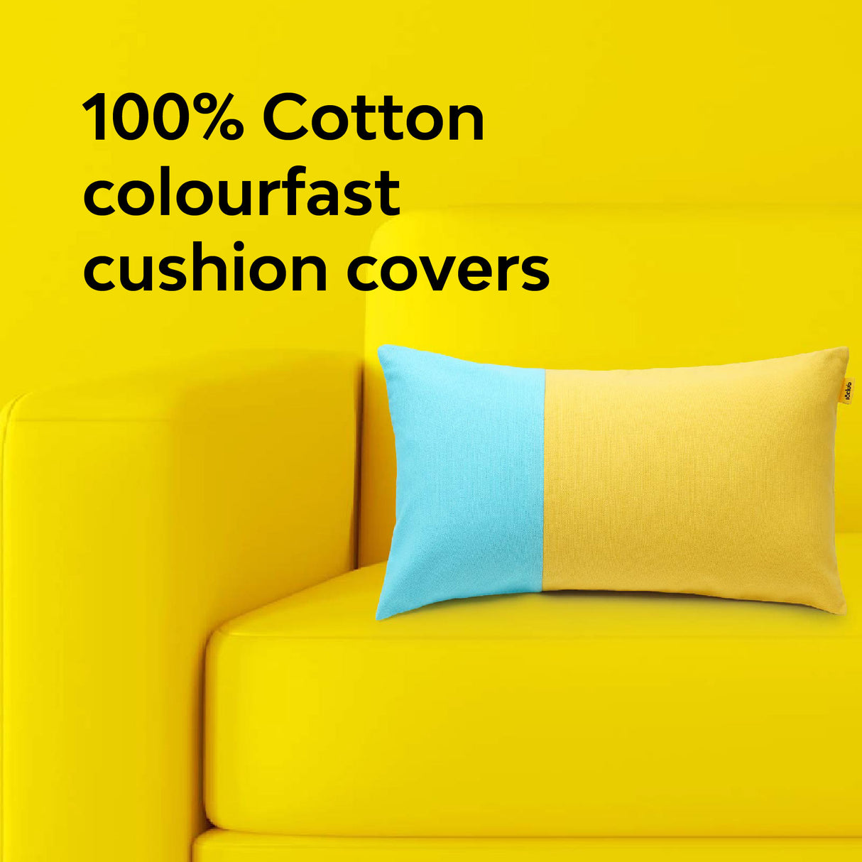 1pc single marine yellow two tone lumbar cushion cover 