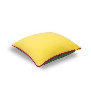 Green yellow reversible cord cushion cover for home furnishing