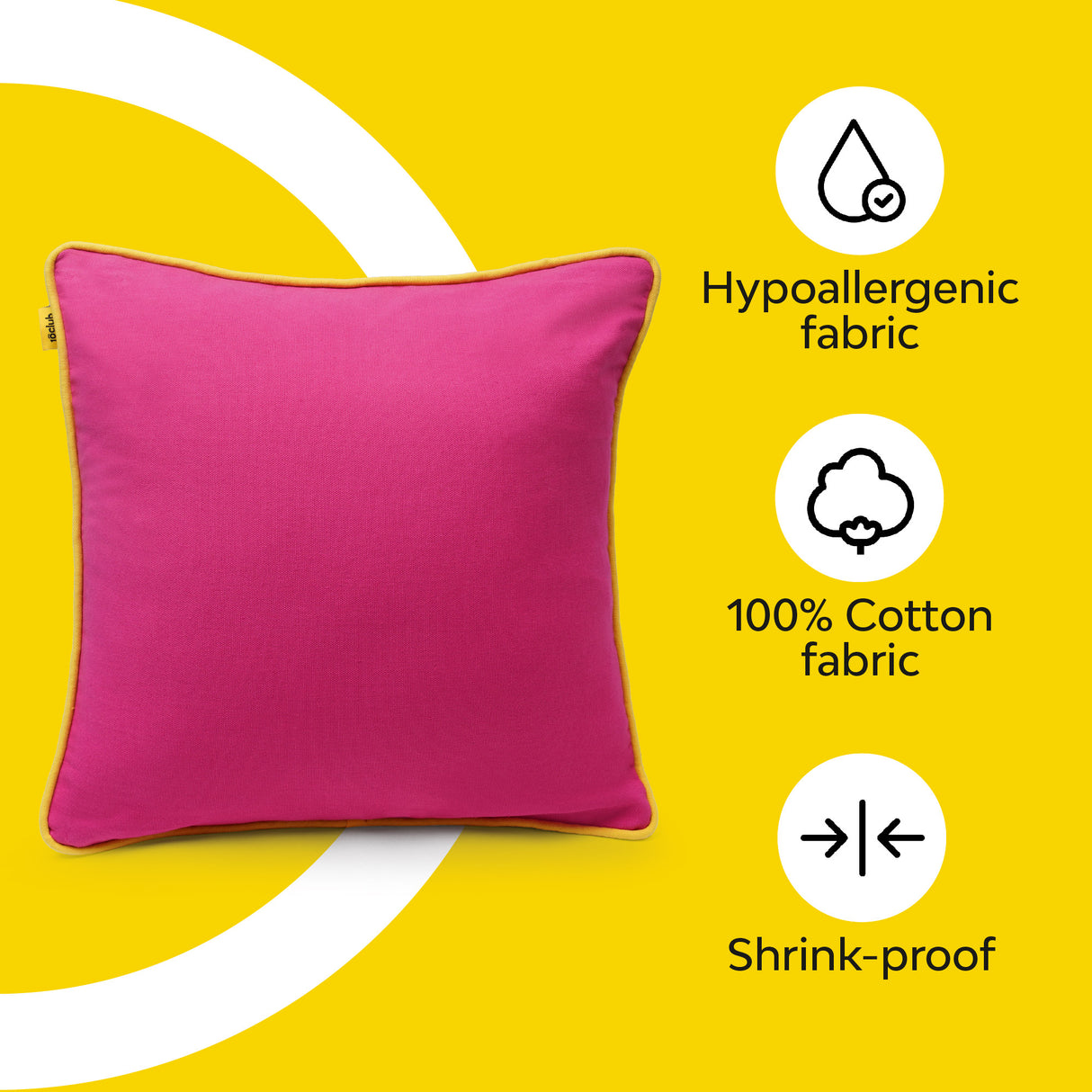 Pink and yellow cushion cover
