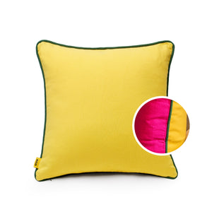 Pink yellow reversible cord cushion cover single 