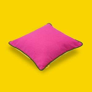 Cotton pink yellow reversible cord cushion cover single 
