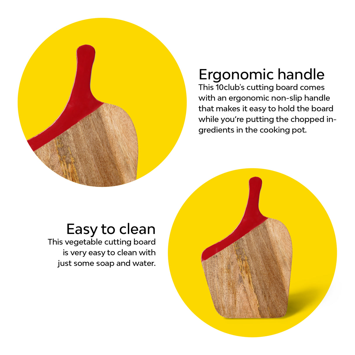 Non Slip Handle Wood Enamel Chopping & Cheese Board