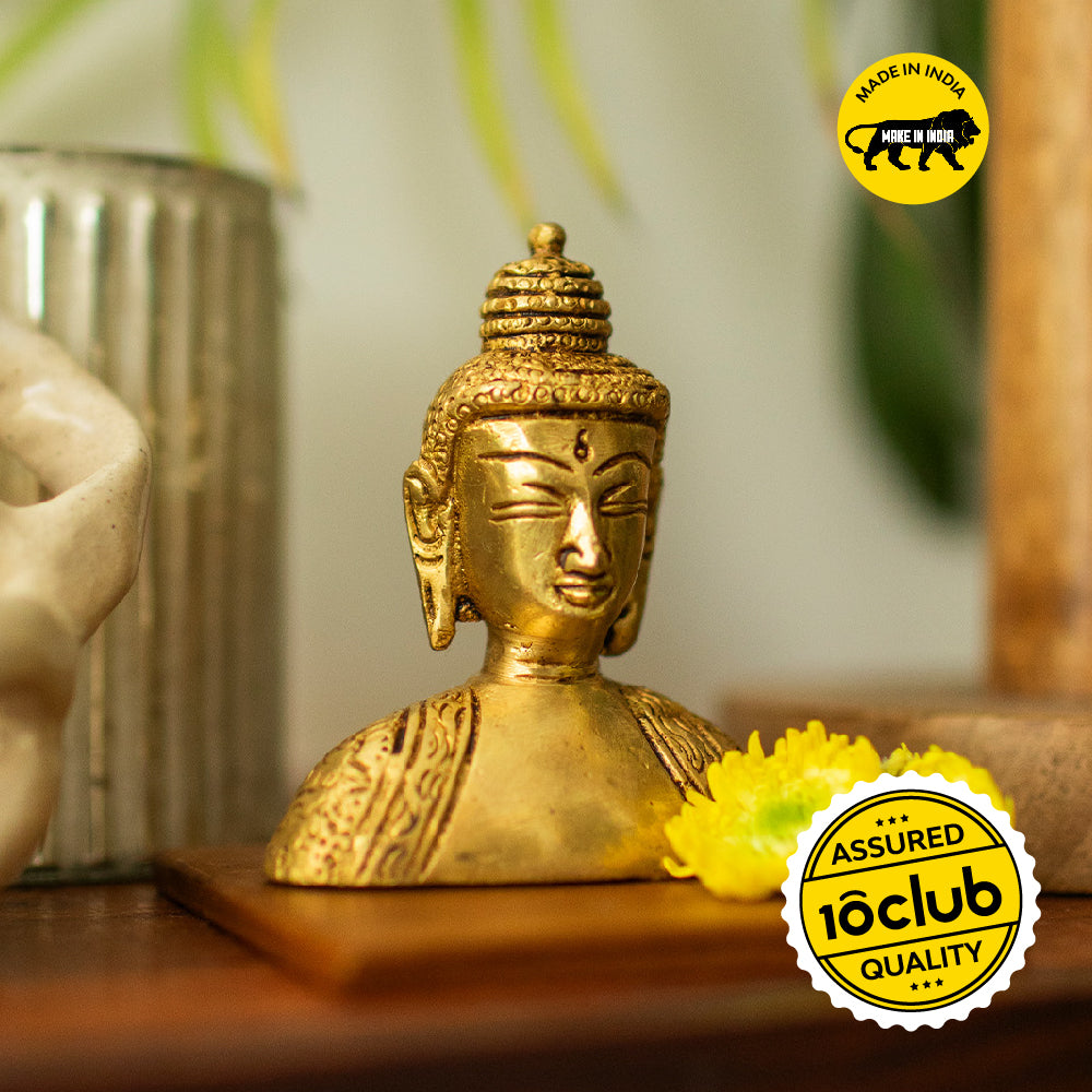 Buddha Showpiece | 100% Pure Brass | Antique Finish