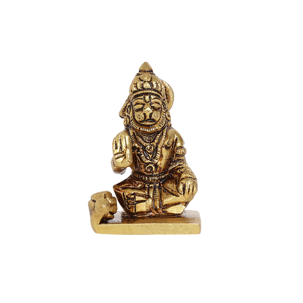 Maharudra Hanuman Brass Idol  100% Pure Brass  Antique Finish