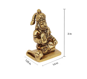 Maharudra Hanuman Brass Idol  100% Pure Brass  Antique Finish made in India