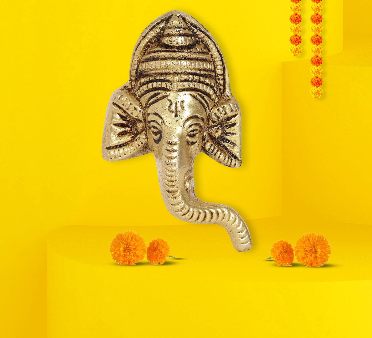 Ganesha Trunk Wall Hanging Idol