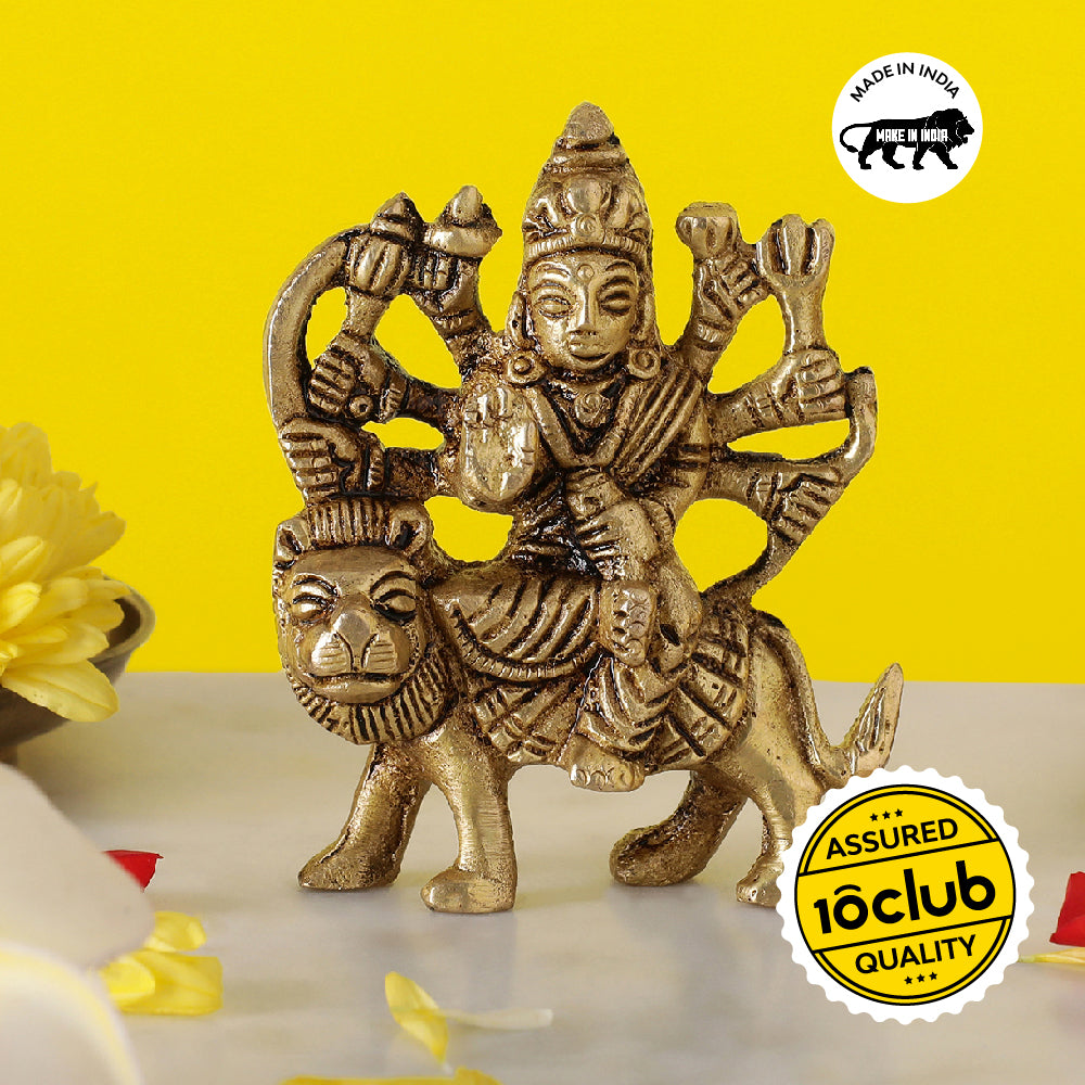 Mahagauri Durga Brass Idol | 100% Pure Brass | Antique Finish