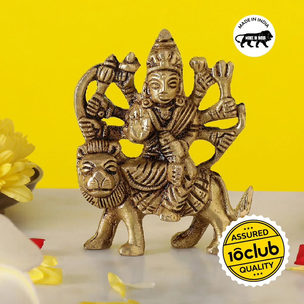 Mahagauri Durga Brass Idol | Pure Brass | Antique Finish