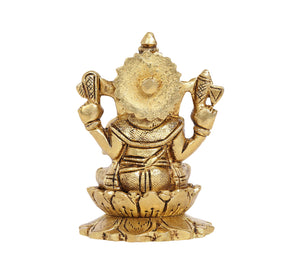Lotus Ganesha Brass Idol