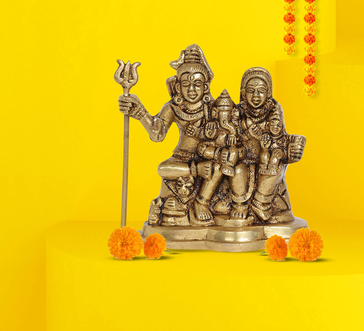 Shiva Parvati Brass Idol