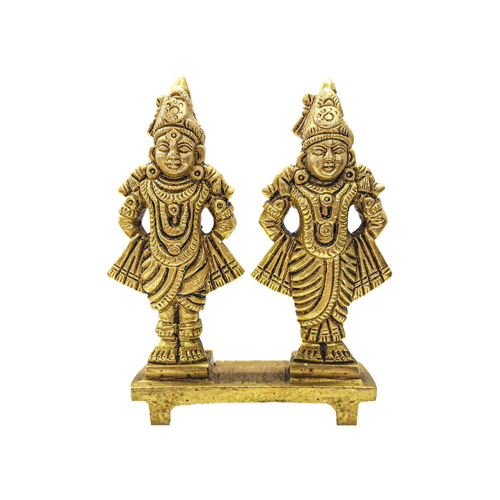 Vitthal Rukmini Idol | 100% Pure Brass | Antique Finish