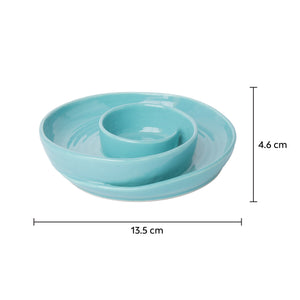 Ceramic round chip and dip platter 