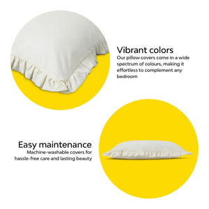 Frill 100% Cotton Bed Pillow Cover | Single