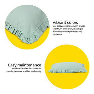 Frill 100% Cotton Bed Pillow Cover | Single