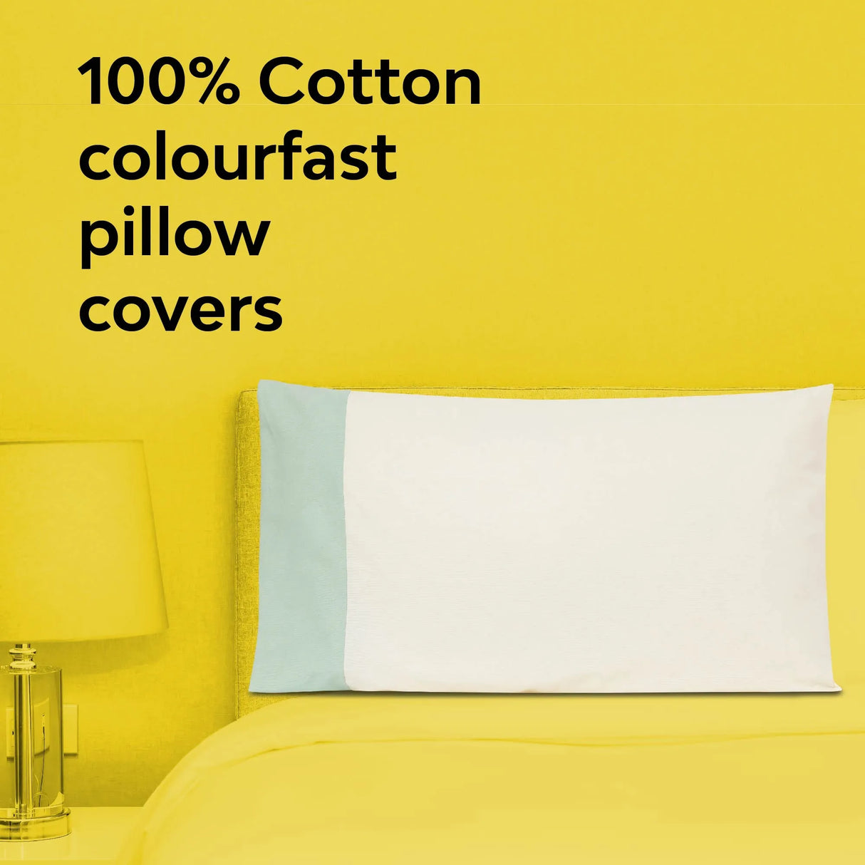 Colour Accent 100% Cotton Bed Pillow Cover | Single